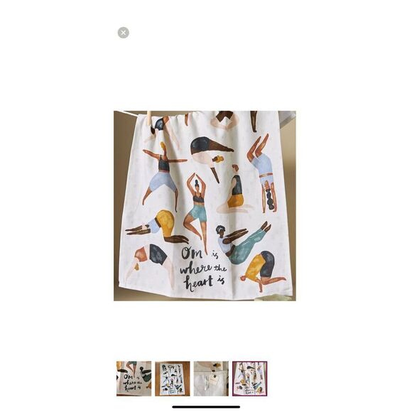 Anthro Om Is Where The Heart Is Yoga Dish Towel - Picture 2 of 2